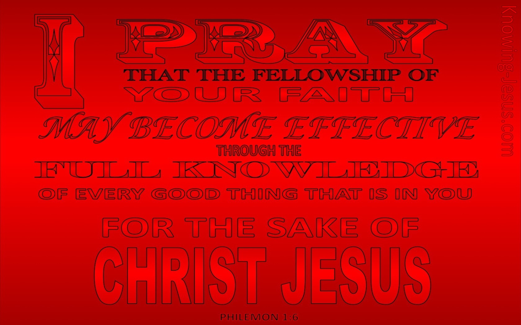 Philemon 1:6 I Pray That Your Faith May Be Effective (red)